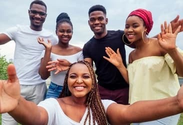 Friends collaborating